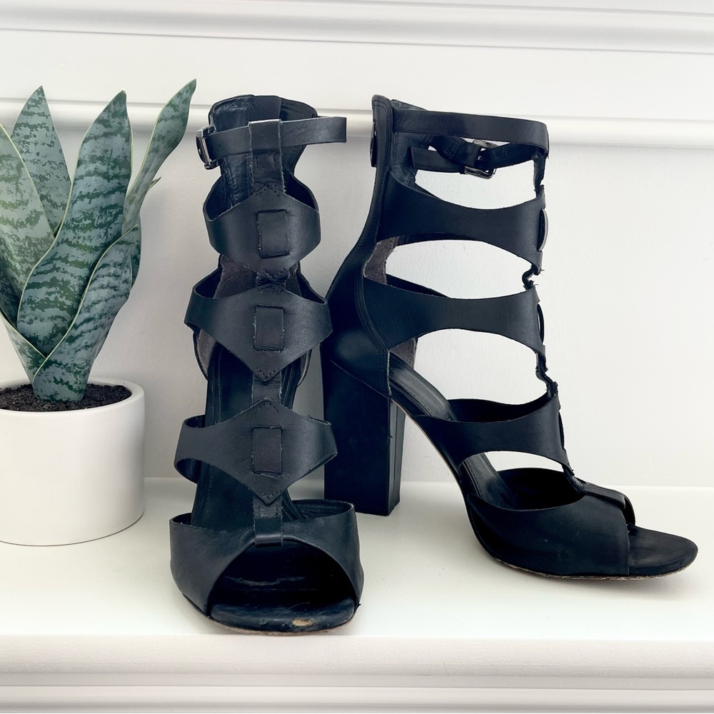 Sigerson Morrison Vachael Block-Heel Cage Sandal